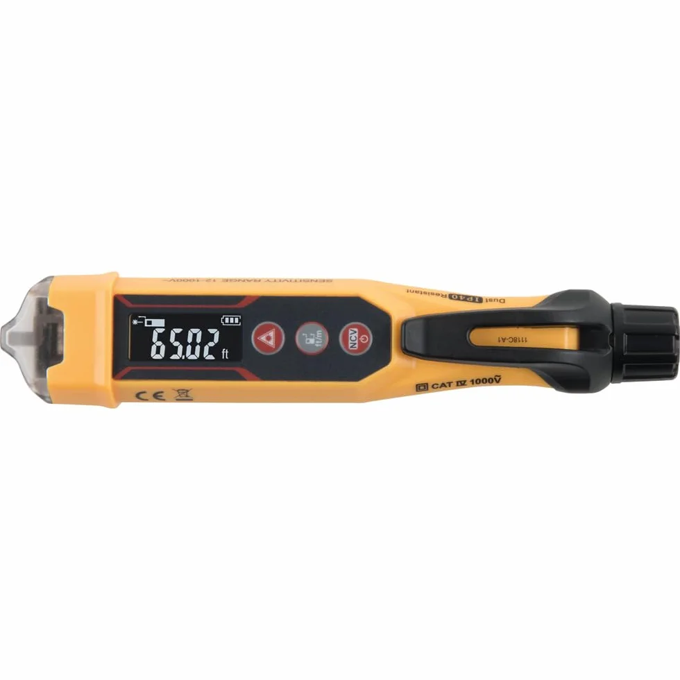 KLEIN TOOLS Bezdotykowy miernik napięcia, 12 do 1000 V AC, z dalmierzem laserowym, żółty, czarny