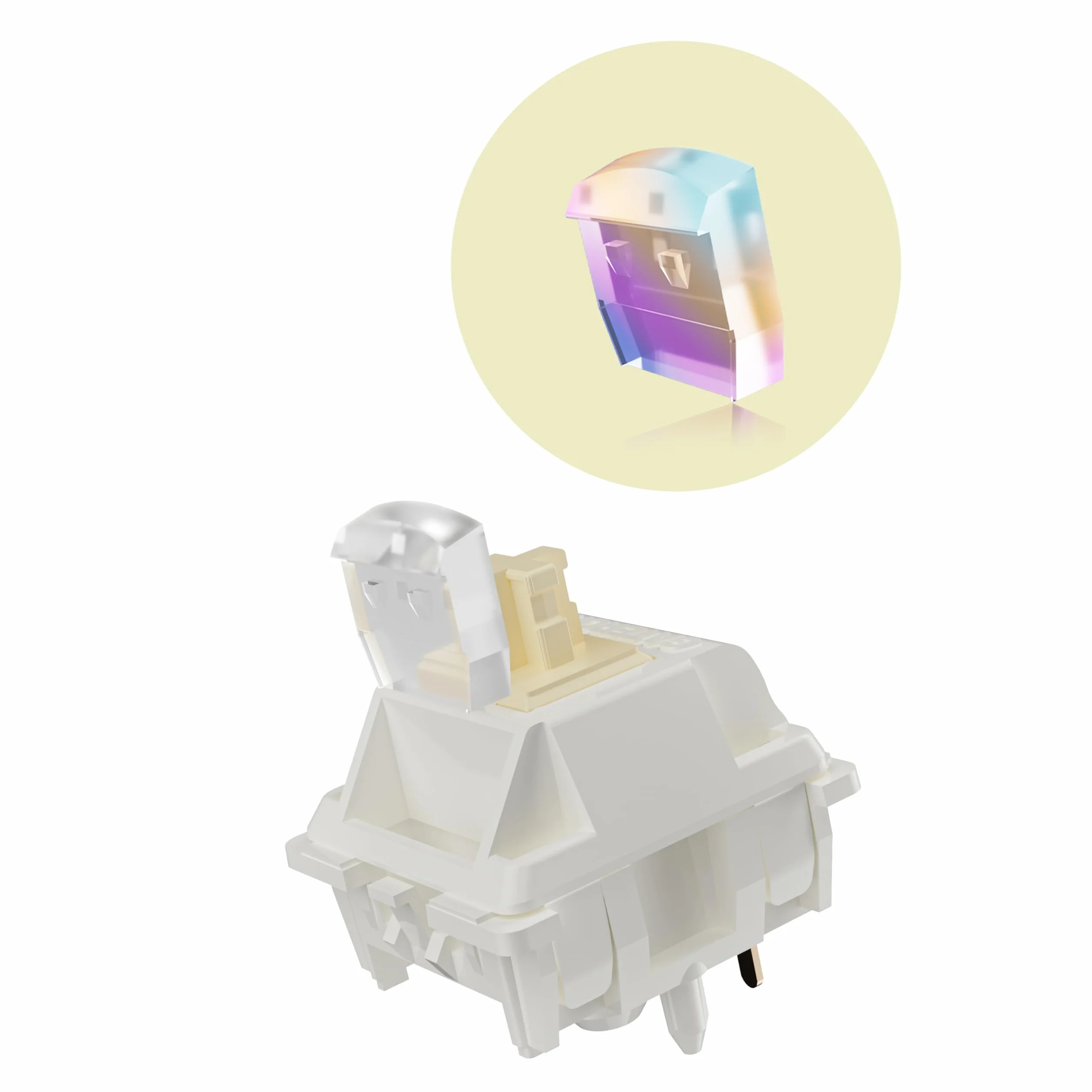 GATERON kremowe przełączniki do klawiatury, RGB LED, ciężkie, dotykowe, 5-pinowe, wstępnie nasmarowane przełączniki 45 gf do klawiatury mechanicznej MX (72 szt.)
