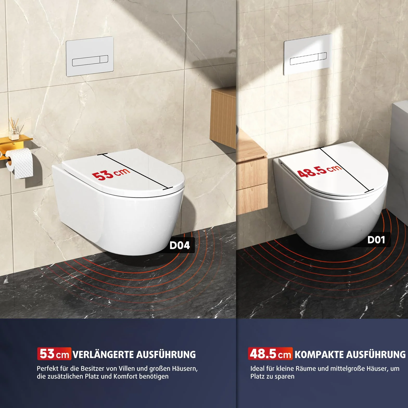 Rainsworth Superspin WC wisząca bez krawędzi, deska sedesowa 360°, wolnoopadająca, biała, długość 53 cm
