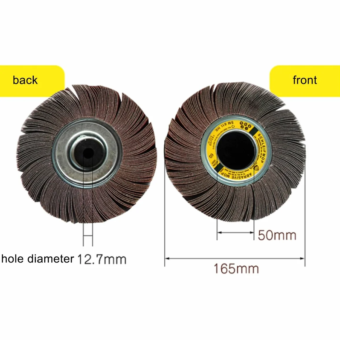 1 szt. 165 mm włókninowa tarcza polerska do stali nierdzewnej i metalu - ściernica listkowa z płótna ściernego o gradacji 60/80(80grit)