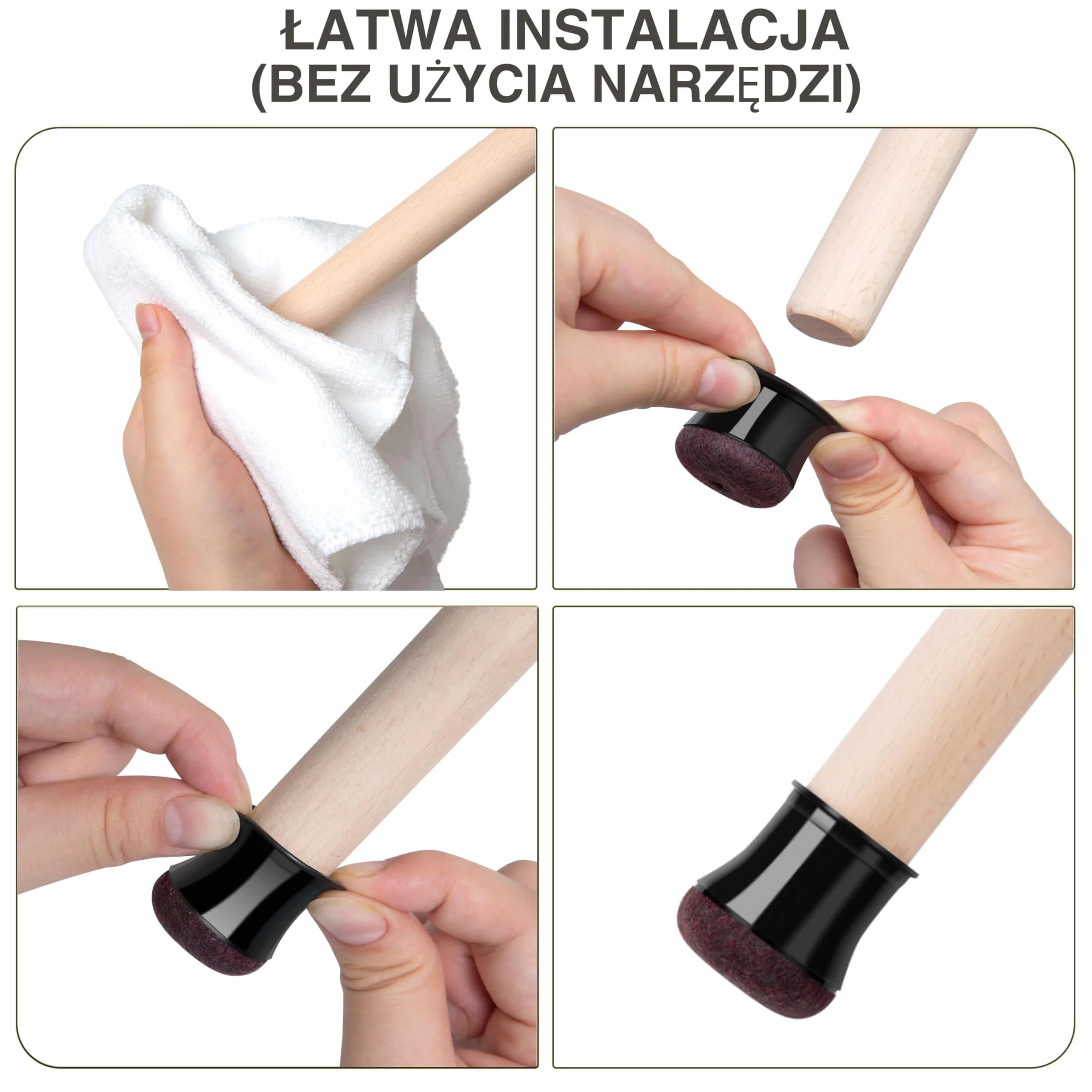 ✮Dożywotnia Gwarancja|Podkładki pod Nóżki Krzesła|16 sztuk|14-20MM|Podkładka Krzesła,Chroni podloge i zapewnia Ciszę i Słońce|Nakładka na krzesło, Gruby Filc Przeciw zadrapaniowy|Trwały Silikon,Czarny