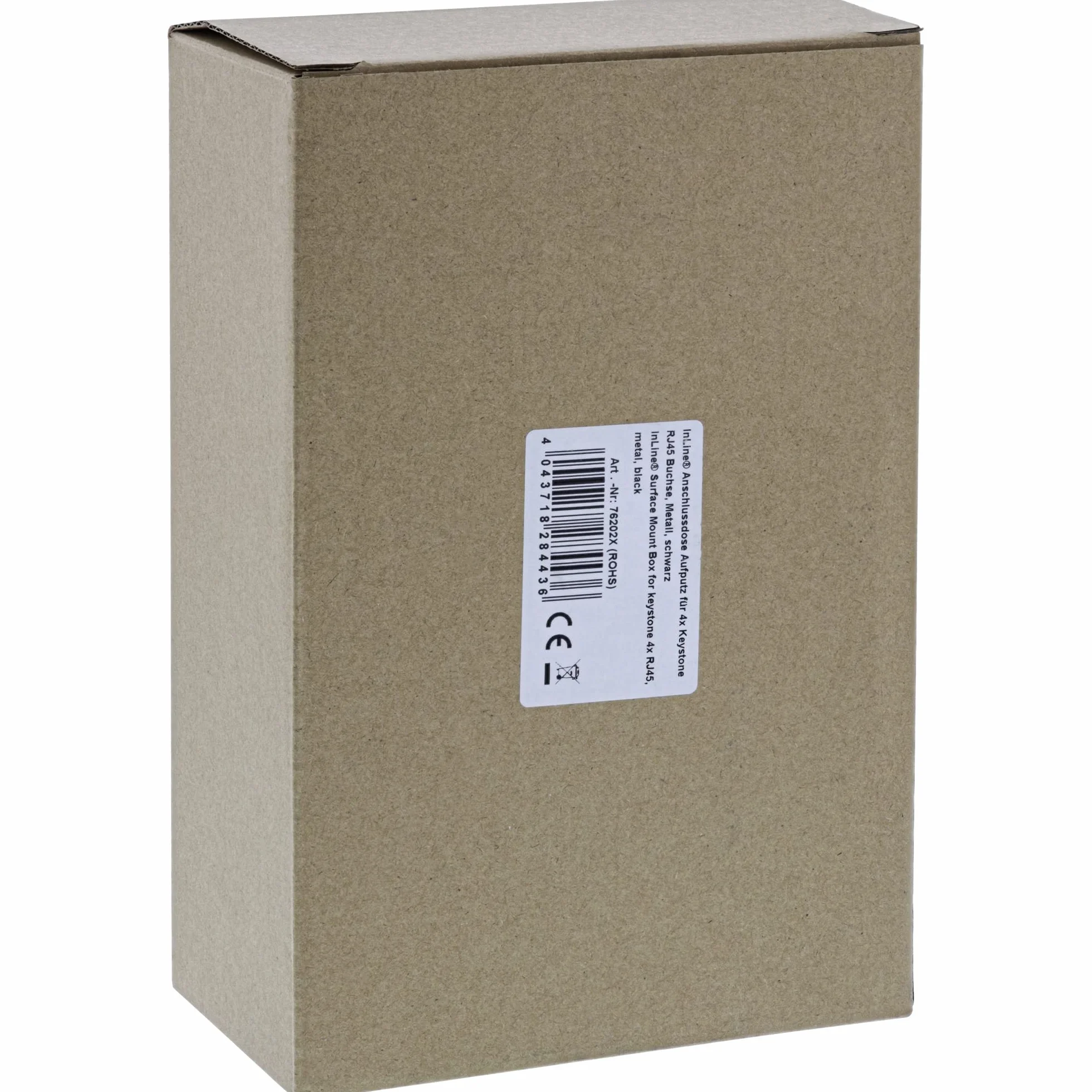 InLine 76202X gniazdo wtykowe natynkowe do 4 x gniazda Keystone RJ45, metalowe, czarne