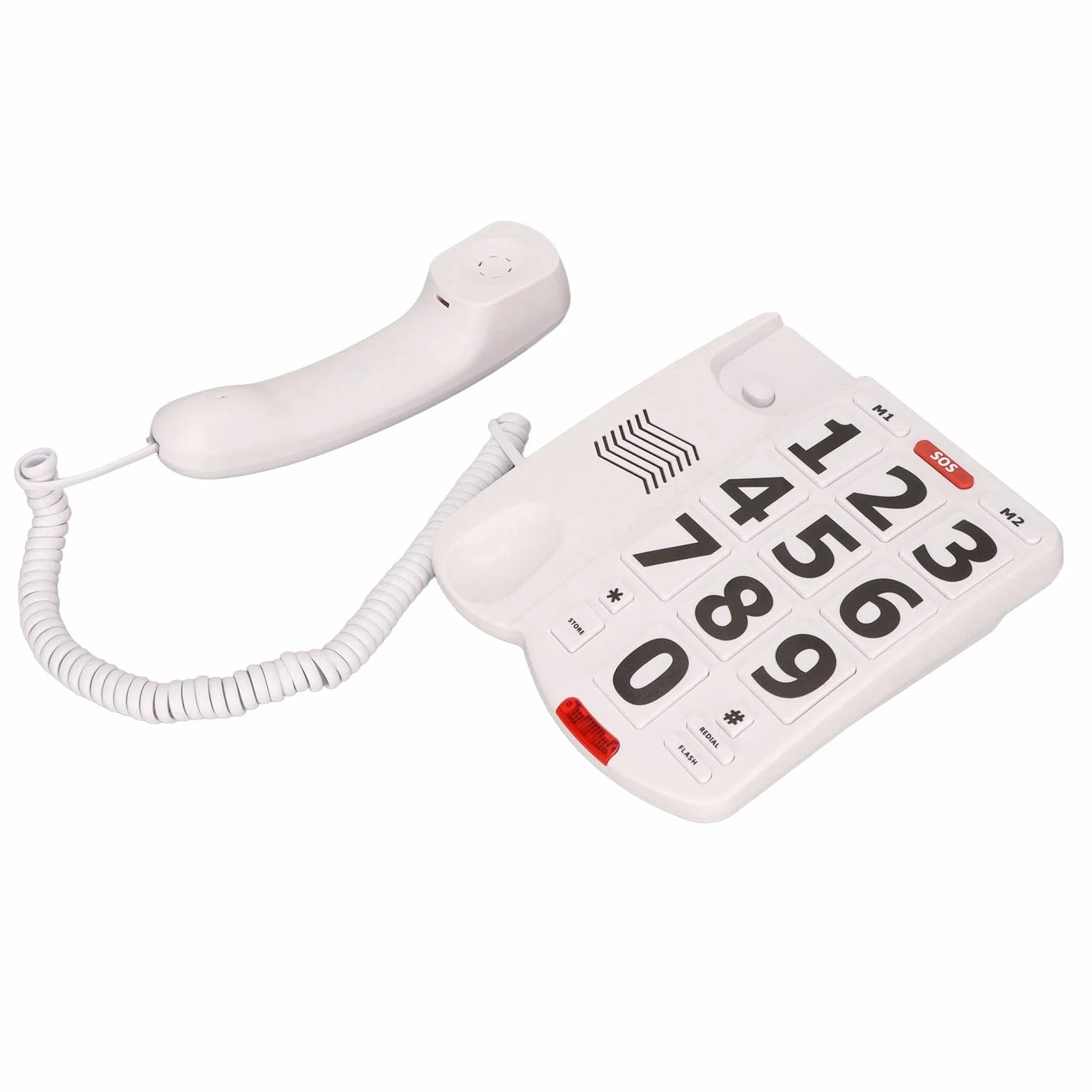SIXRUN Telefon z Dużymi Przyciskami dla Seniorów, Telefon Przewodowy z Dużymi Przyciskami, regulacją Głośności i Szybkiego Wybierania dla Starszych Użytkowników