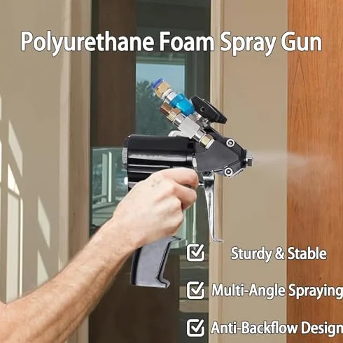 Wysokociśnieniowy pistolet natryskowy z pianki poliuretanowej, narzędzie do samoczyszczenia powłoki 24 MPa, wtrysk spieniający powietrze z dwustronnym filtrem do nalewania zbiornika