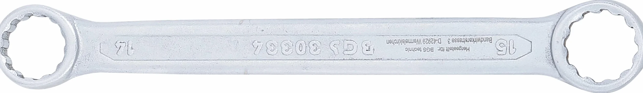 BGS 30334 | Klucz oczkowy dwustronny | płaski | 14 x 15 mm