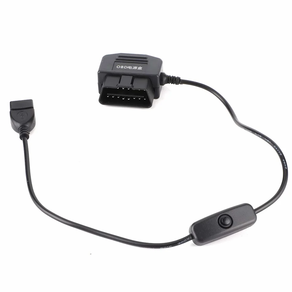 Qiilu USB Power Charging Cable, 2 USB Power Charging Cable 18,7 cala 16-pinowa ładowarka do samochodowego DVR GPS Camera