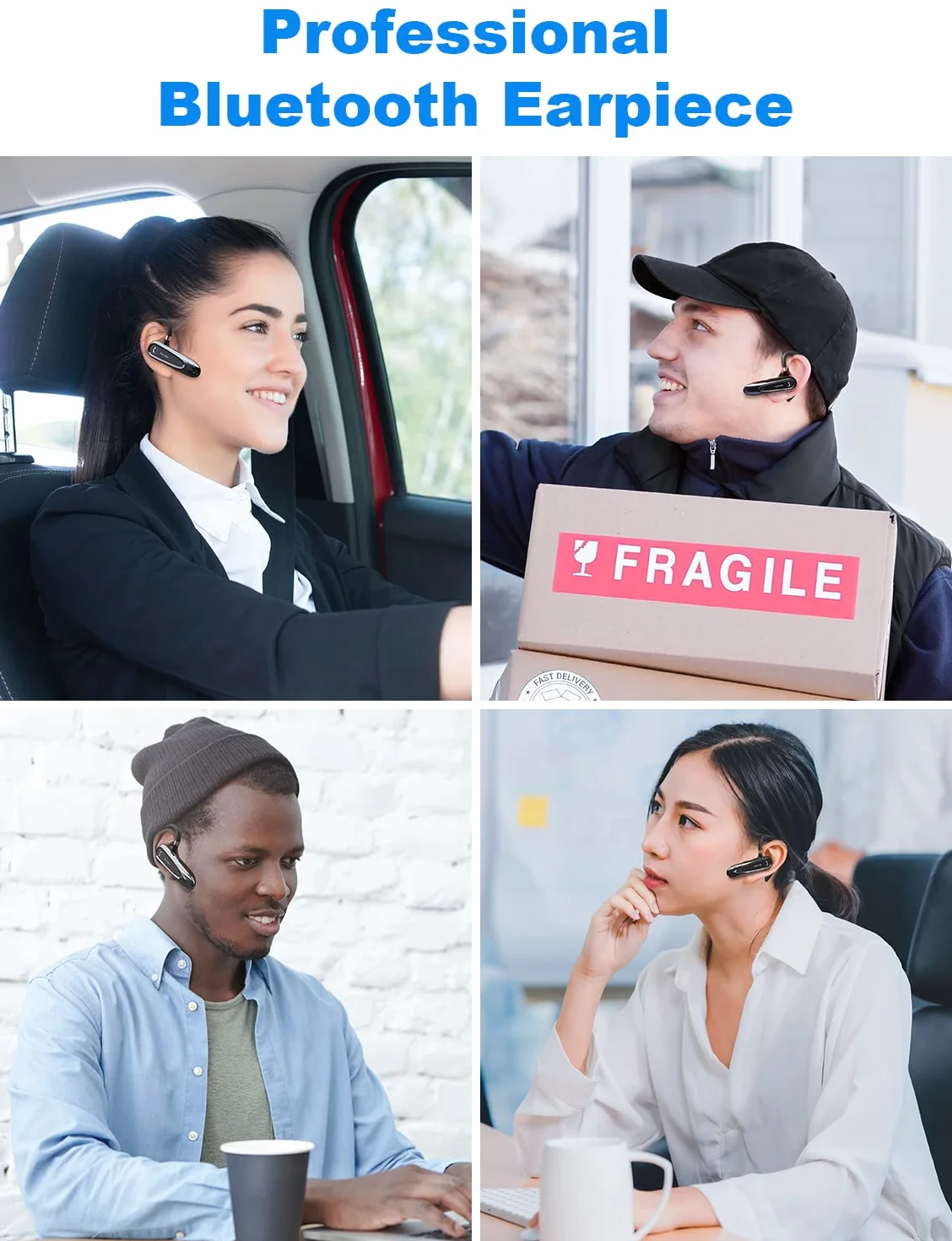 New Bee Bluetooth Headset V5.0 z podwójnym mikrofonem 25-godzinny czas rozmów głośnomówiący