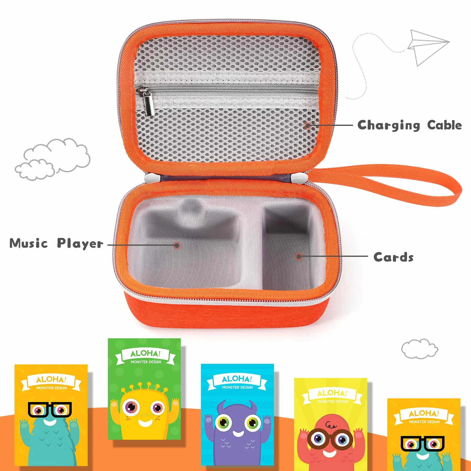 Etui podróżne Yoto Mini 2024 Edition EVA twarda torba pomarańczowy 6.3 x 4.7 x 3