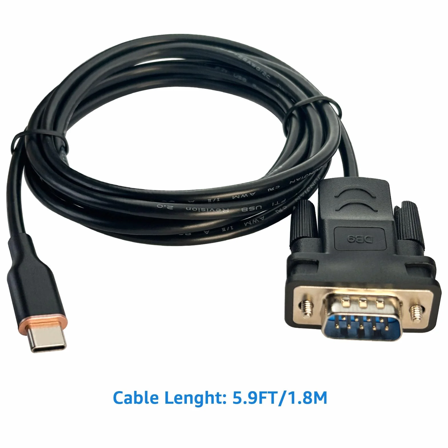 DSD TECH SH-RS232M Kabel szeregowy USB-C na RS232 DB9 z chipem FTDI do Windows Linux Mac