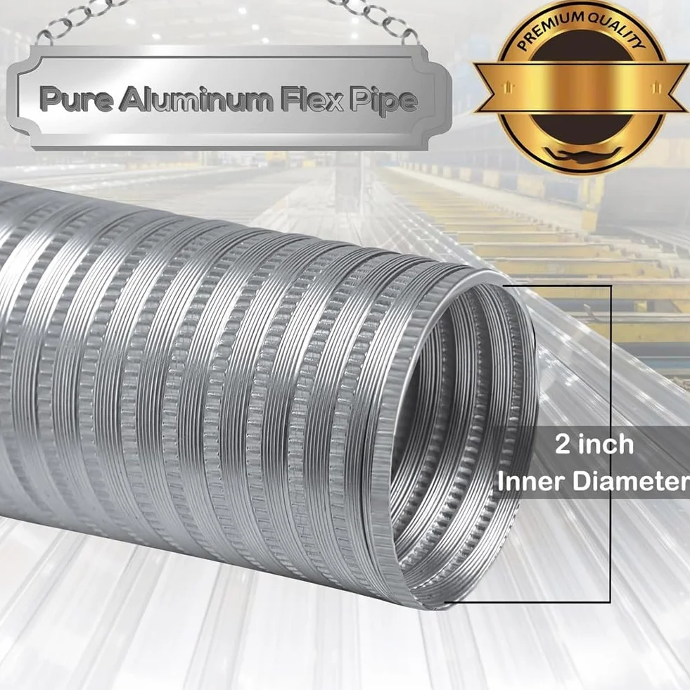 Zestaw do zasysania świeżego powietrza do pieca na pellet, 2 X 60, Zespół zewnętrznego chłodnego powietrza do rury pieca na pellet, Elastyczny aluminiowy do wentylacji do pieca