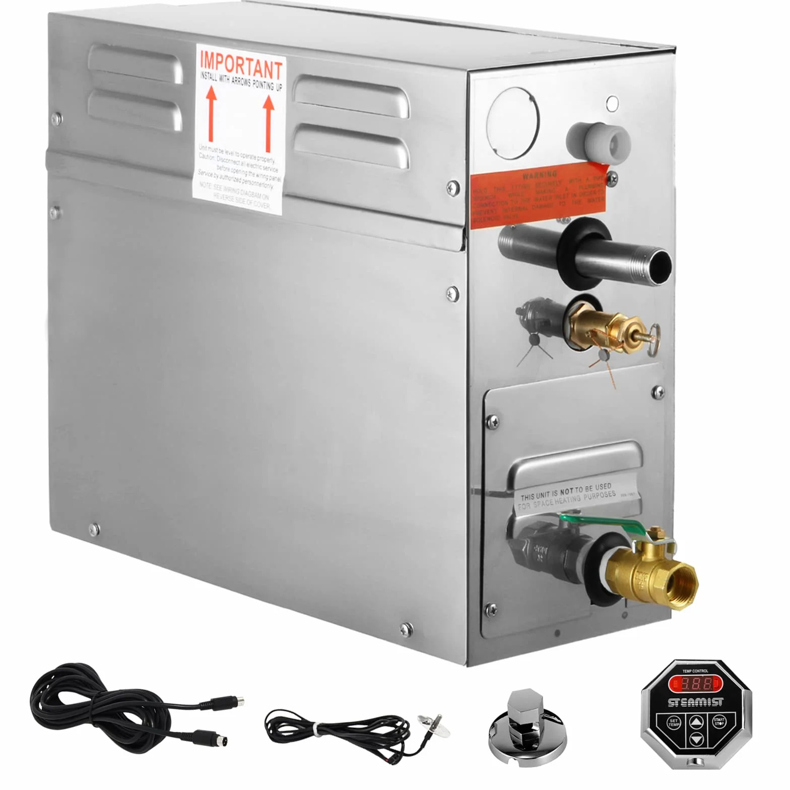 VEVOR Model ST-60 maszyna parowa, domowy generator pary 6 kW, generator pary 220 V - 240 V, 50 Hz / 60 Hz, temperatura parownicy łazienkowej 35℃-55℃ do kąpieli generator pary SPA