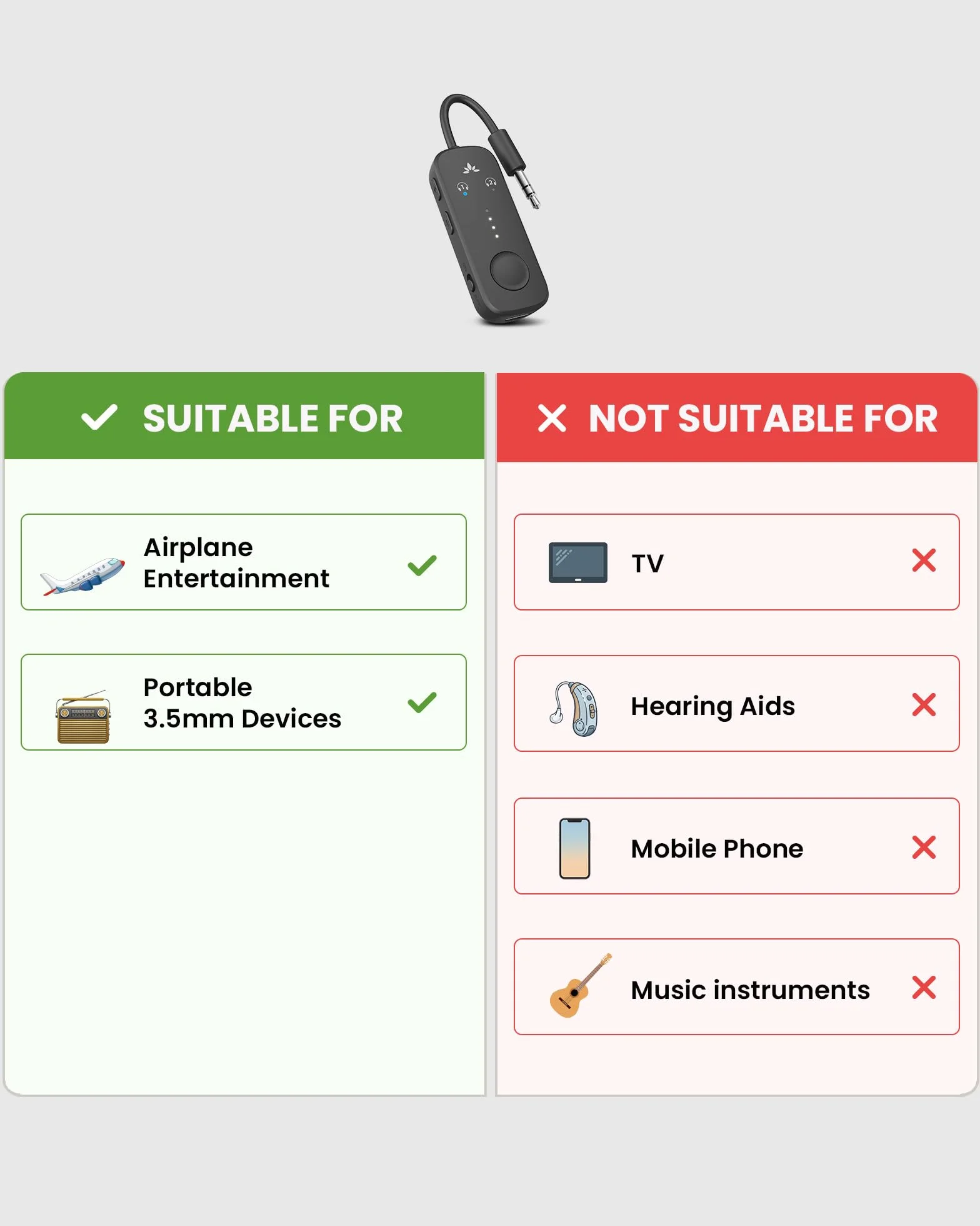 Avantree Relay Bluetooth adapter Qualcomm aptX Adaptive HD audio 25h pracy nadajnik AirPods Bose samolot