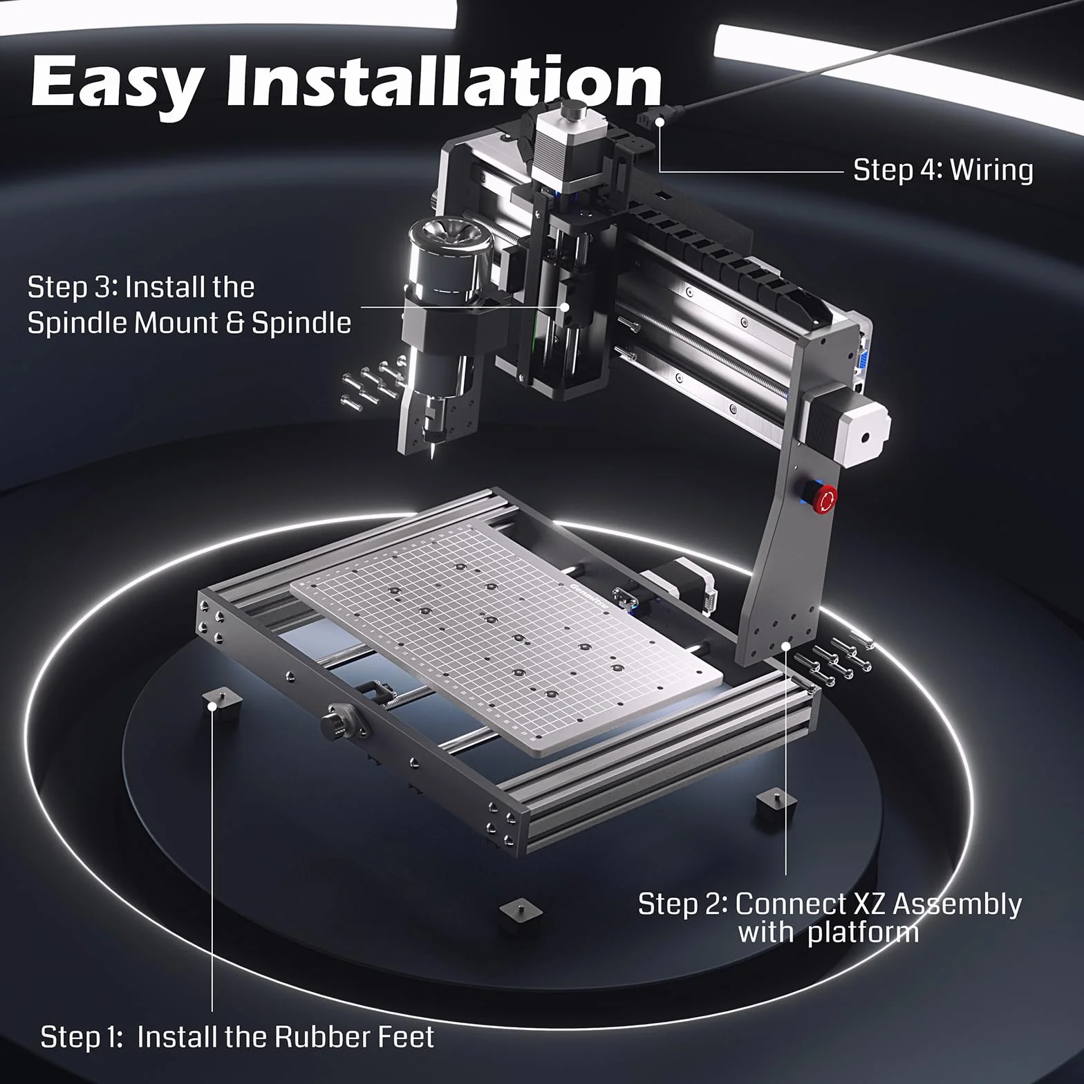 Genmitsu 3020-PRO MAX V2 Frezarka CNC do rzeźbienia metalu i innych, kontroler offline GRBL z wyłącznikami krańcowymi i zatrzymaniem awaryjnym, efektywny obszar roboczy XYZ 300 x 205 x 78 mm
