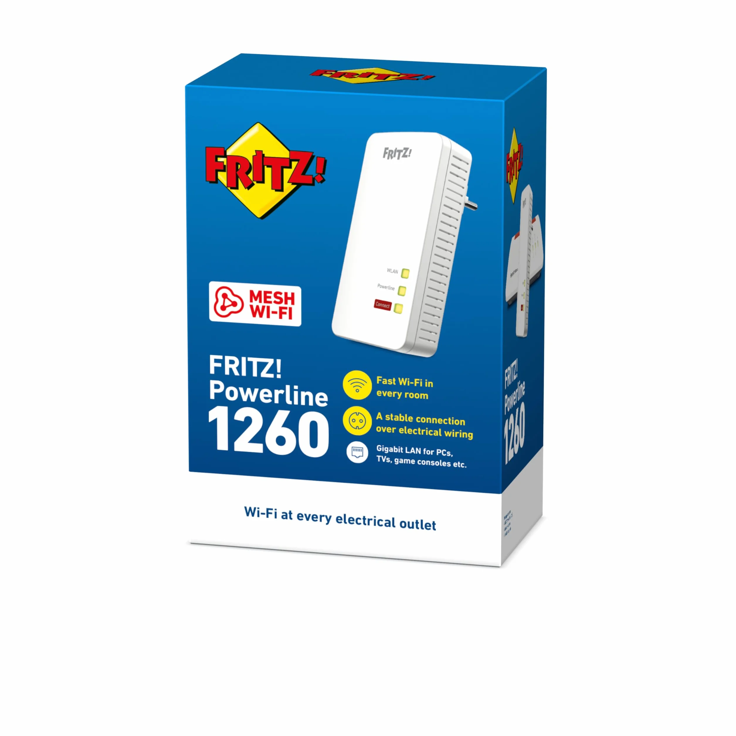 AVM FRITZ!Powerline 1260 Single WLAN Powerline 1200 Mbit/s Gigabit LAN Adapter
