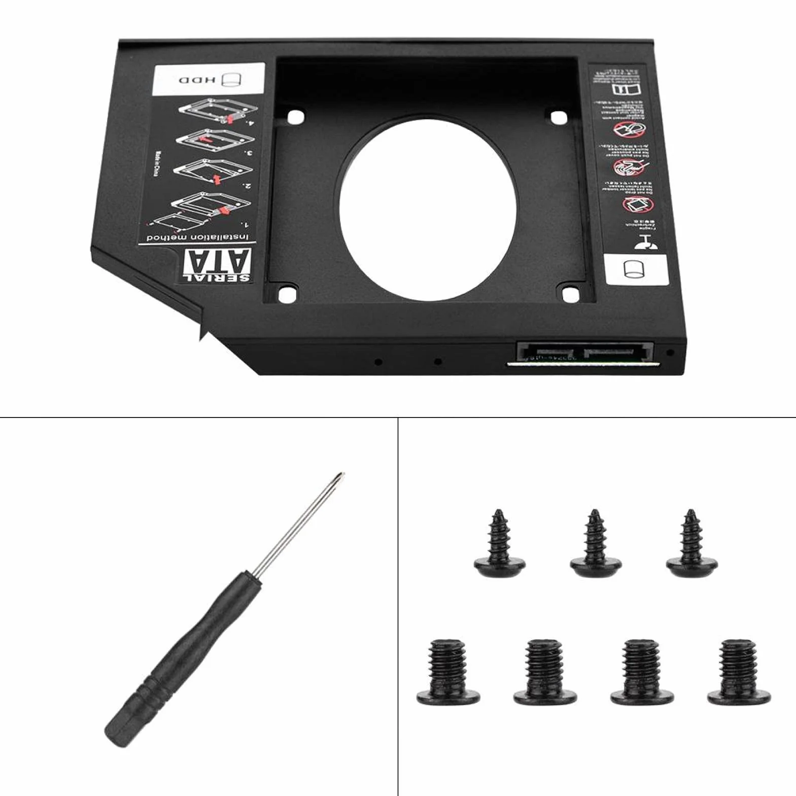 VBESTLIFE Adapter dysku twardego SATA HDD SSD 2,5" 9,5 mm /12,7 mm do laptopa
