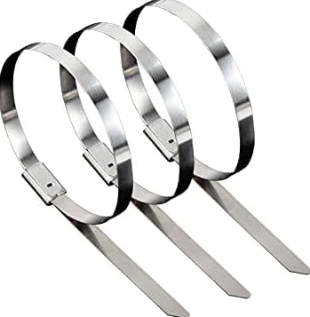 Organizer, opaski zaciskowe, opaski kablowe, 100 szt. metalowych pasków ze stali nierdzewnej, 10 mm, stałe opaski morskie do użytku domowego(10x750 mm)
