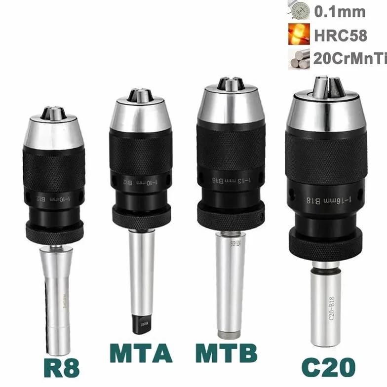 1 szt. Samozaciskowy uchwyt wiertarski Morse'a do MT2, MT3, MT4, MT5, R8, C10, C12, C16, C20, B10, B12, B16, B18, B22(MTA1-B16 (1-16mm))