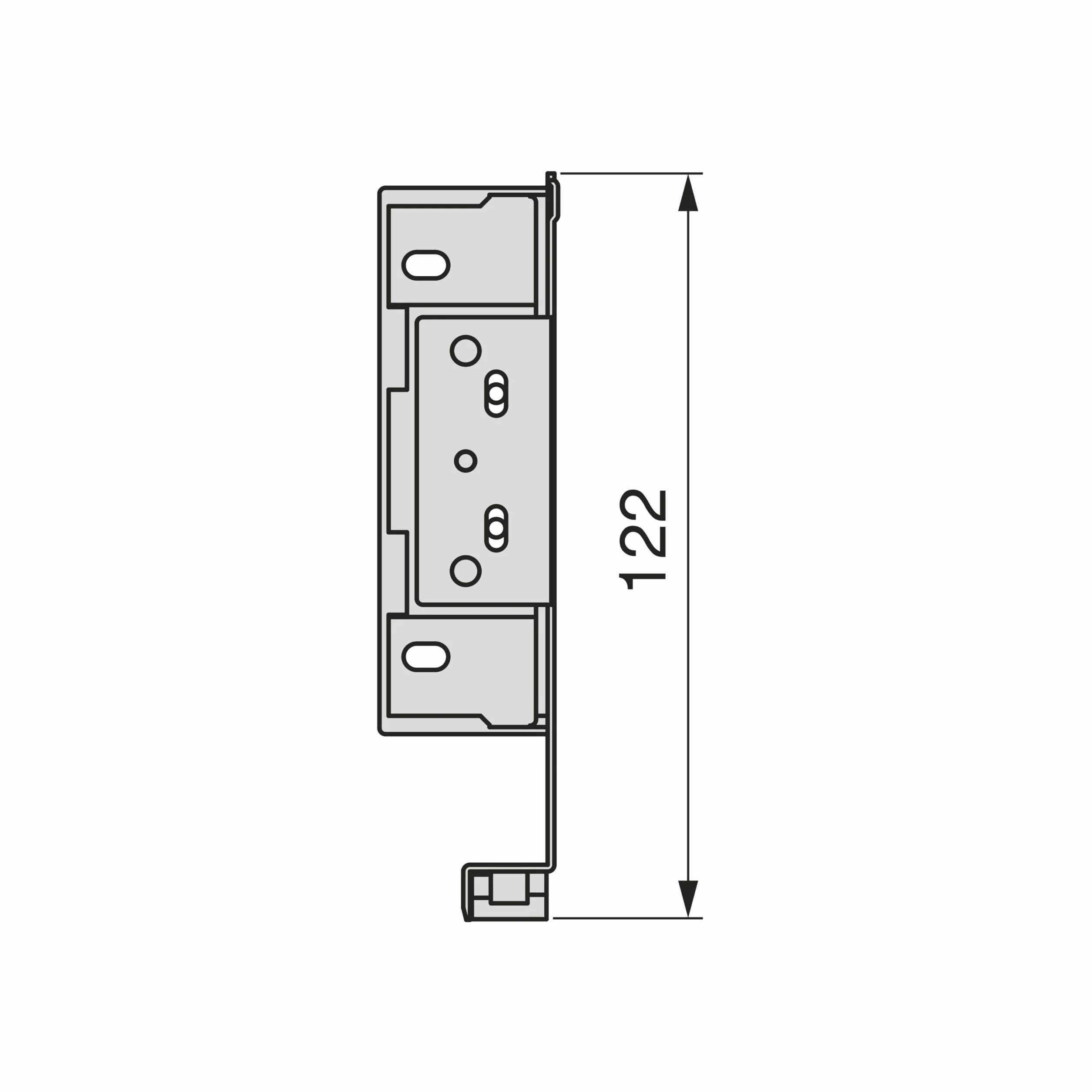 Emuca - Szuflada zewnętrzna Simplex 25 kg, wysokość 122 mm, głębokość 490 mm, Stal, Malowany na biało