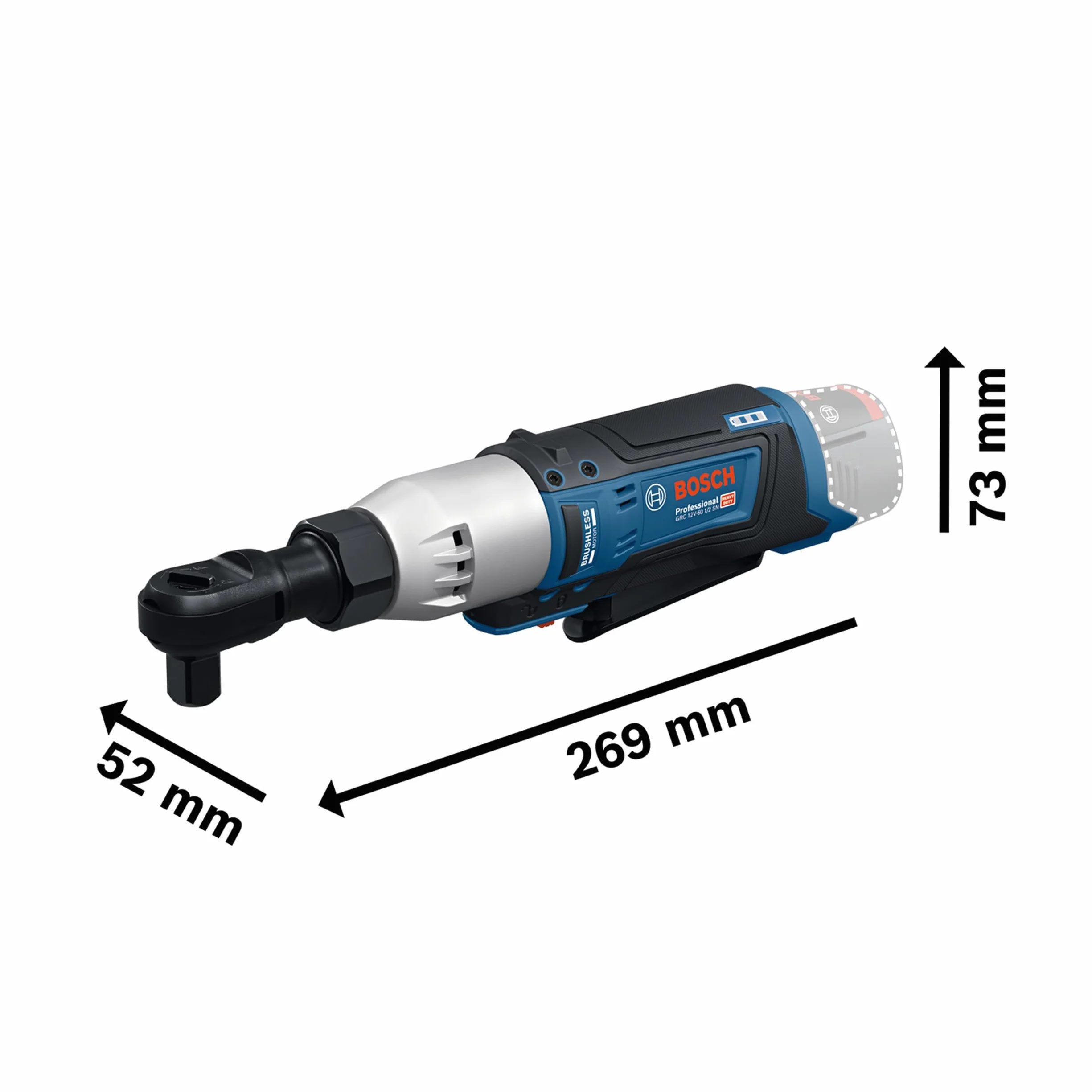 Bosch Professional 12V System Akumulatorowy klucz grzechotkowy GRC 12V-60 1/2 SN