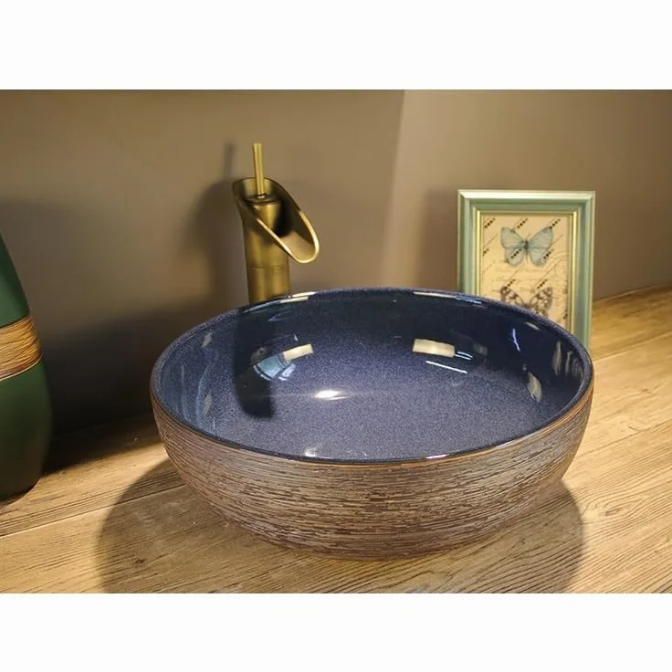 Umywalka Łazienkowa, Umywalka Ceramiczna, Umywalka Retro, Umywalka Okrągła, Umywalka Ceramiczna Nablatowa, Umywalki Łazienkowe, Umywalki Nablatowe, Rozmiar Uniwersalny