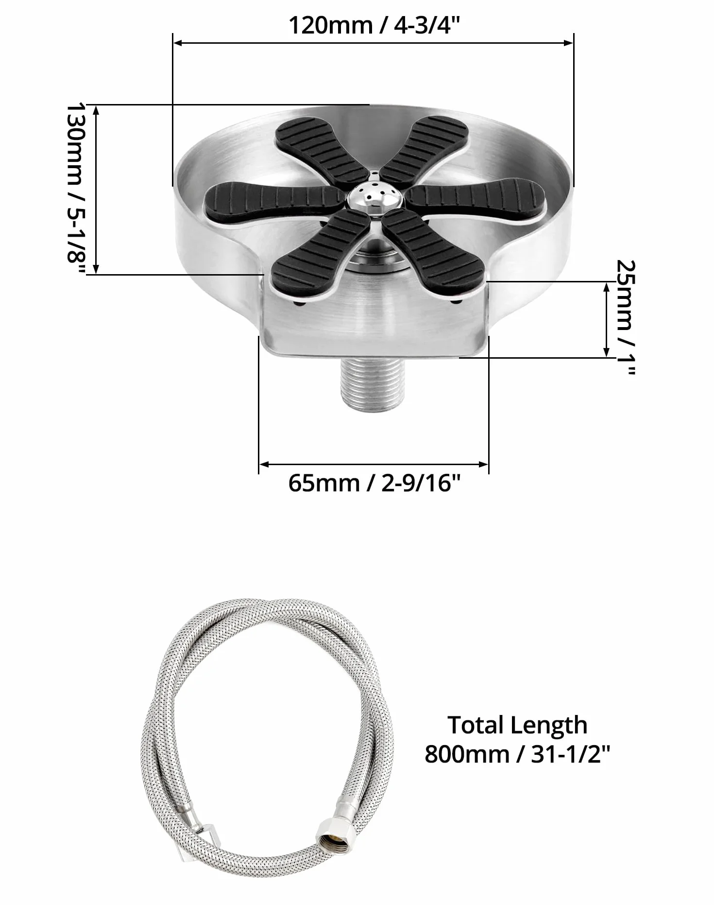 QWORK® 304 myjka do szkła ze stali nierdzewnej, automatyczna myjka do szkła, zmywarka do kubków, płukanka do szkła, do zlewu kuchennego, baru