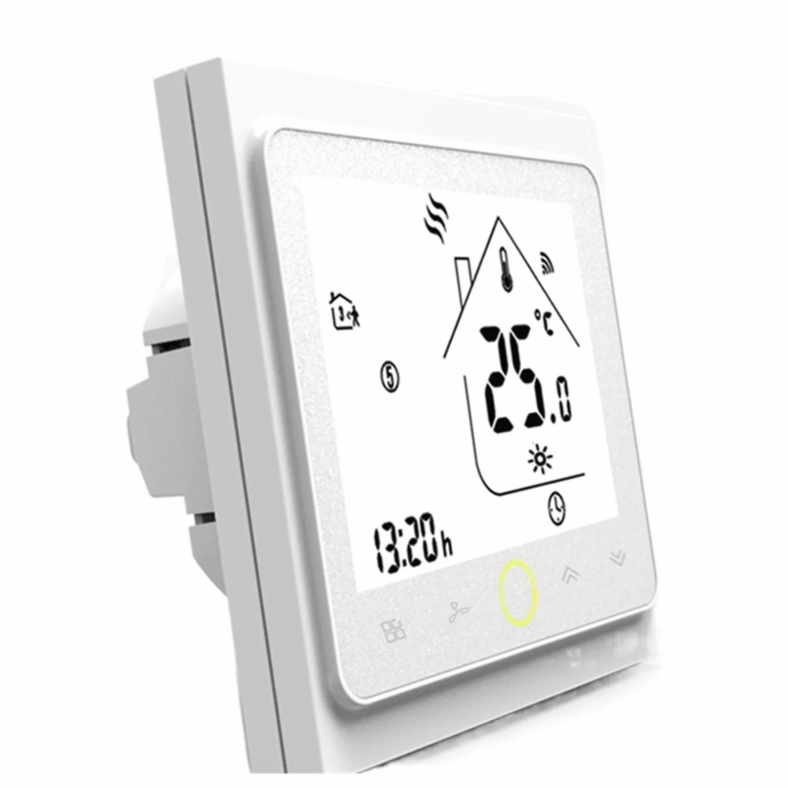 Inteligentny termostat pokojowy WiFi dotykowy Temperatura Pilot zdalnego sterowania Ogrzewanie Klimatyzacja Termostat OszczęDza Energię I Koszty Ogrzewania(BAC002-2-White-Wifi)