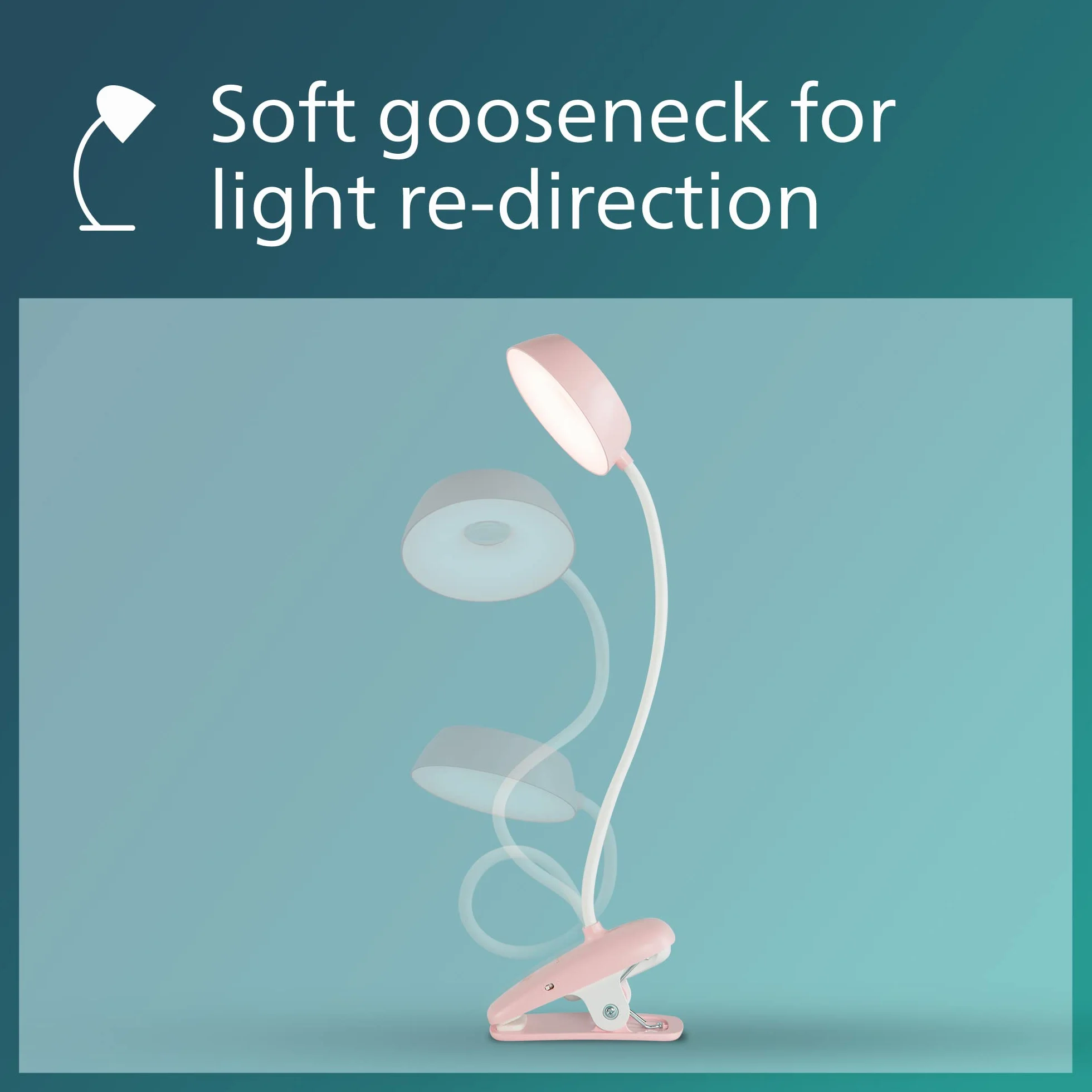 Philips Donutclip Lampa na Biurko, Biały, 15 cm