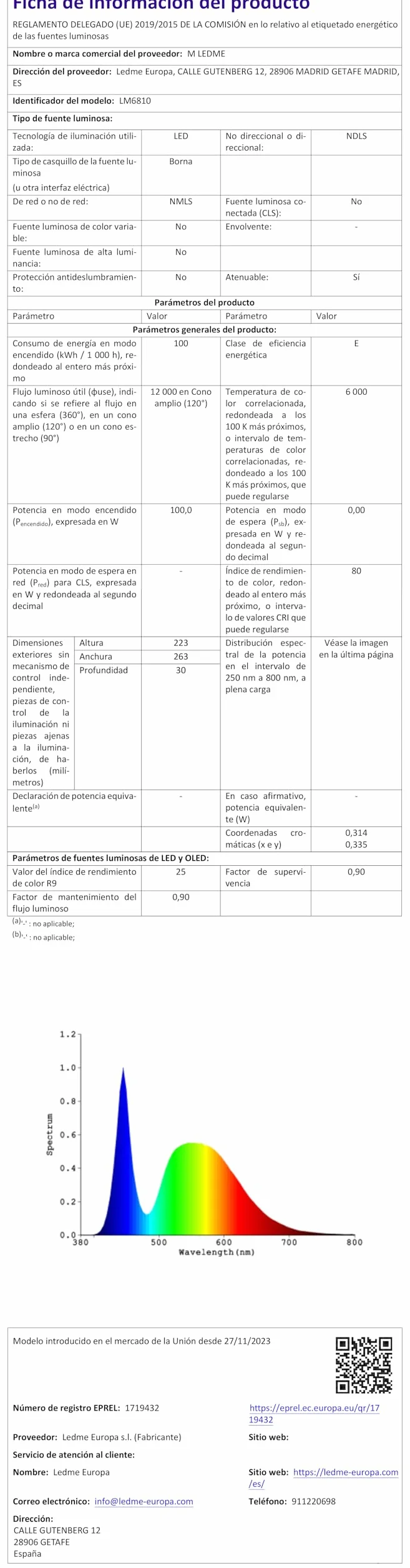 M Ledme - Napoli Plus reflektor LED 100 W, 12 000 lumenów, IP65 możliwość ściemniania, barwa zimnej światła (6000 k), oświetlenie zewnętrzne, do użytku w ogrodzie, na podwórku, parkingu, hotelu,