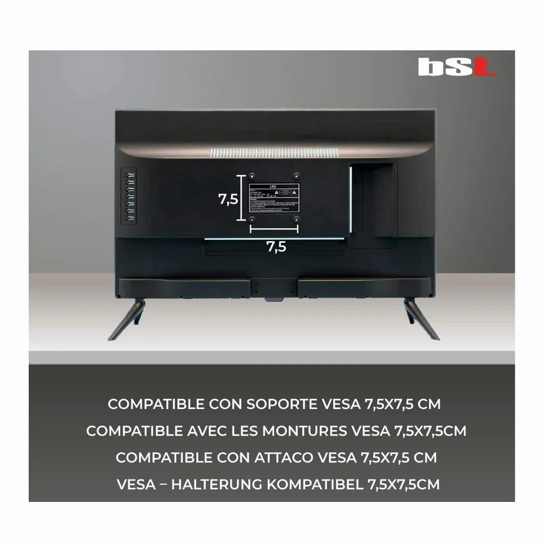 Telewizor 22" BSL-22112 V - LED - Odtwarzacz multimedialny USB - TDT2 (DVBT2) - Złącze HDMI - 1920X1080p - Klasa efektywności energetycznej F - Zasilanie 12 V i 220 V.