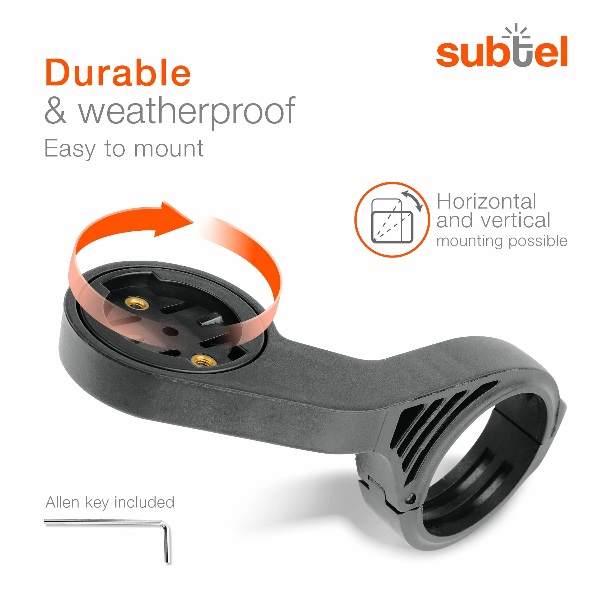 subtel® Uchwyt na kierownicę kompatybilny z Sigma Sport ROX 12.0 11.0 7.0 4.0 2.0, regulowany GPS, wspornik montażowy Aero, 25-35 mm, czarny