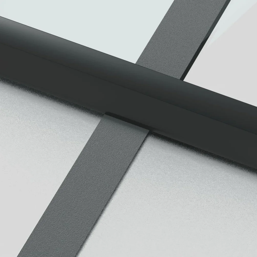 Drzwi wewnętrzne wąskie czarne 102,5 x 201,5 cm szkło hartowane i aluminiumSprzęt Materiały budowlane Drzwi domowe