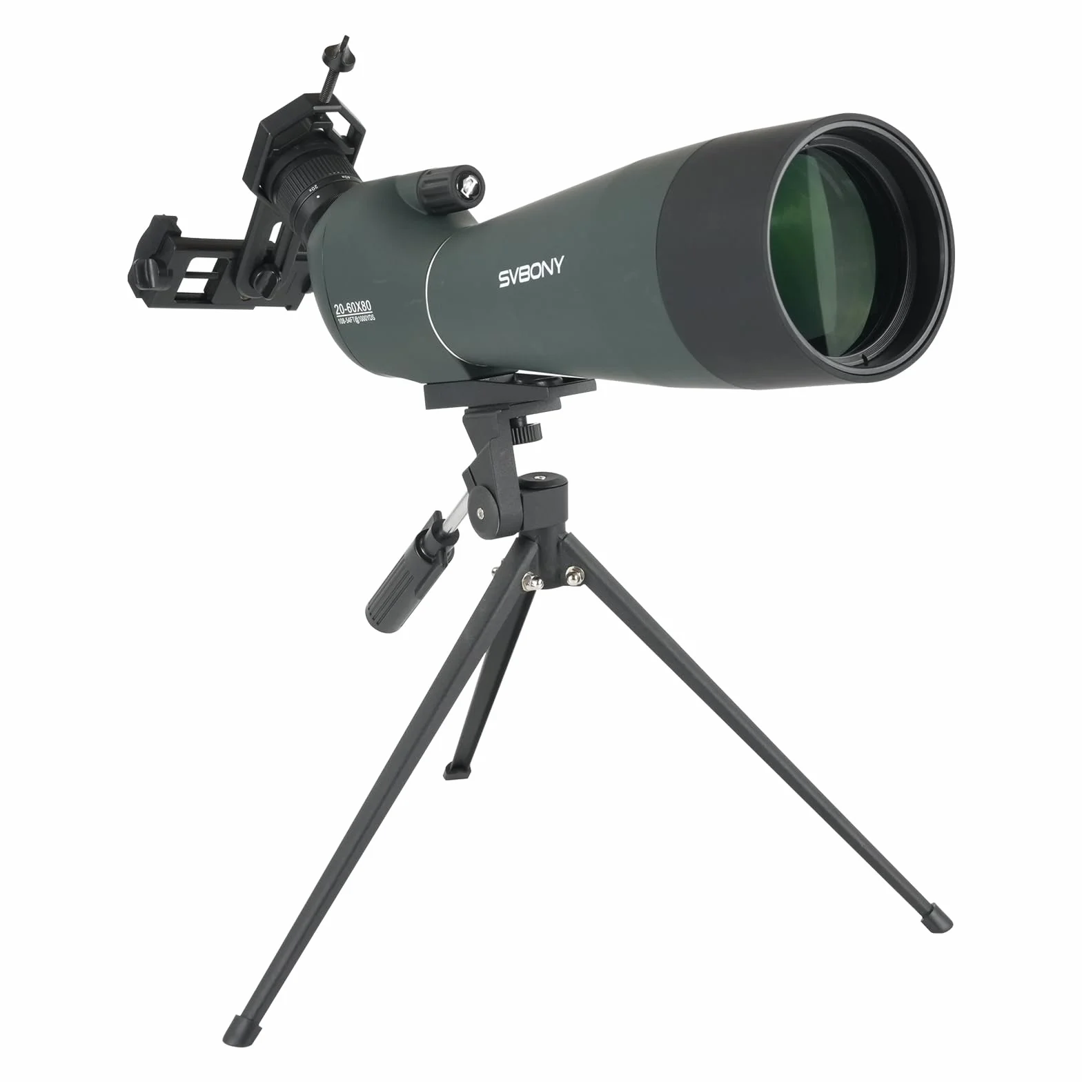 Svbony SV28 Upgrade 20-60x80 Luneta Obserwacyjna, HD FMC, ze Statywem, Adapter do Smartfona, Torba do Przenoszenia, Daleki Zasięg do Strzelectwo Sportowe, Lucznictwa, Obserwacji Ptaków