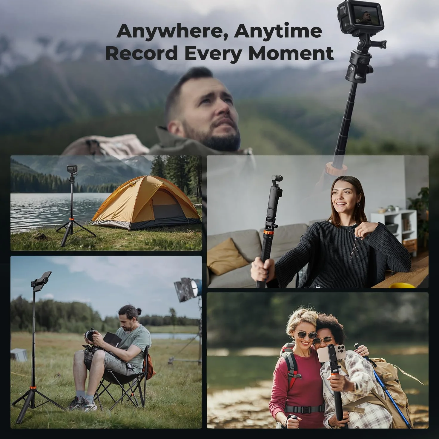 K&F CONCEPT Statyw do smartfonów i aparatów Selfie Stick 175cm MS24 z pilotem Bluetooth