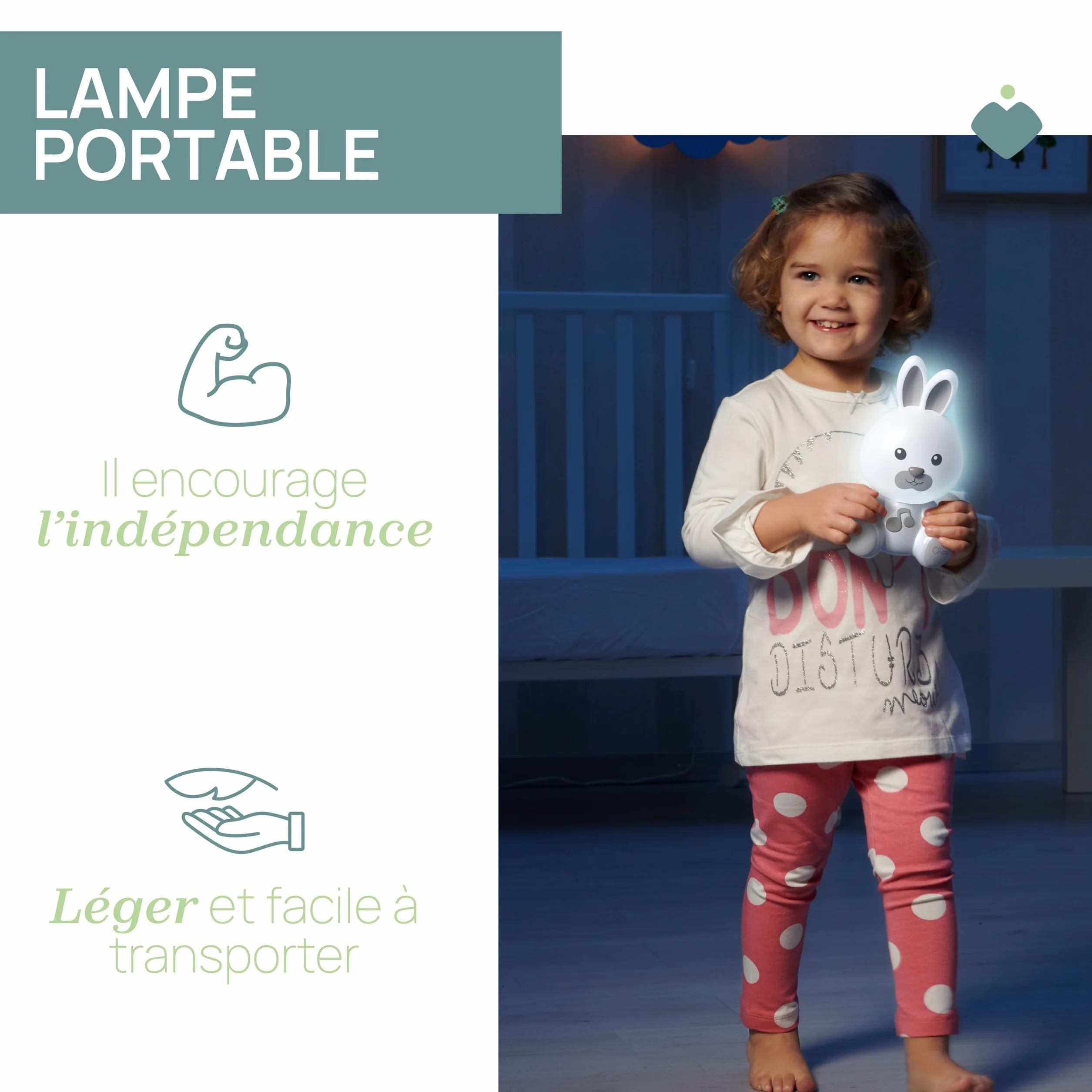 Chicco Lampka Nocna Króliczek, Przenośna Lampka Króliczek z Muzyką Klasyczną i Kojącymi Dźwiękami, Przenośna Lampka Nocna i Lampka Prowadząca, 0 miesięcy +, Neutralna