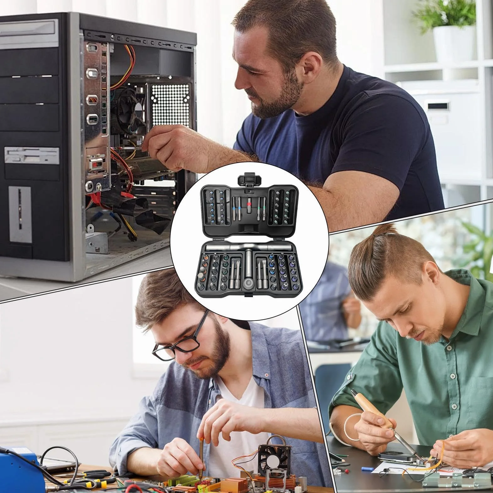 Zestaw wkrętaków z grzechotką, przenośny klucz precyzyjny, zestaw śrubokrętów z grzechotką z etui, do elektroniki, zegarka, okularów, roweru, motocykla, domu, dla mężczyzn i kobiet