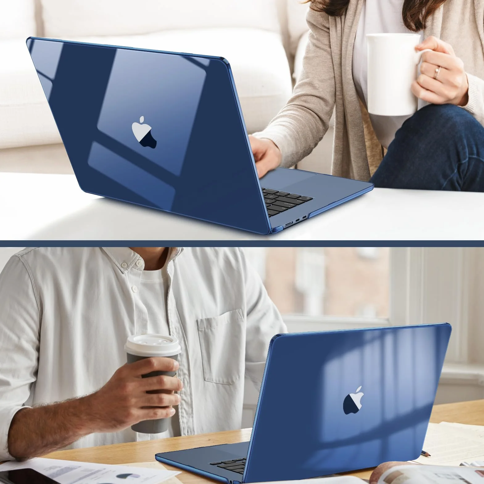 Fintie Etui ochronne do MacBook Air 15 cali M5 M4 M3 M2 A3448 A3241 A3114 A2941 kryształowe czarne