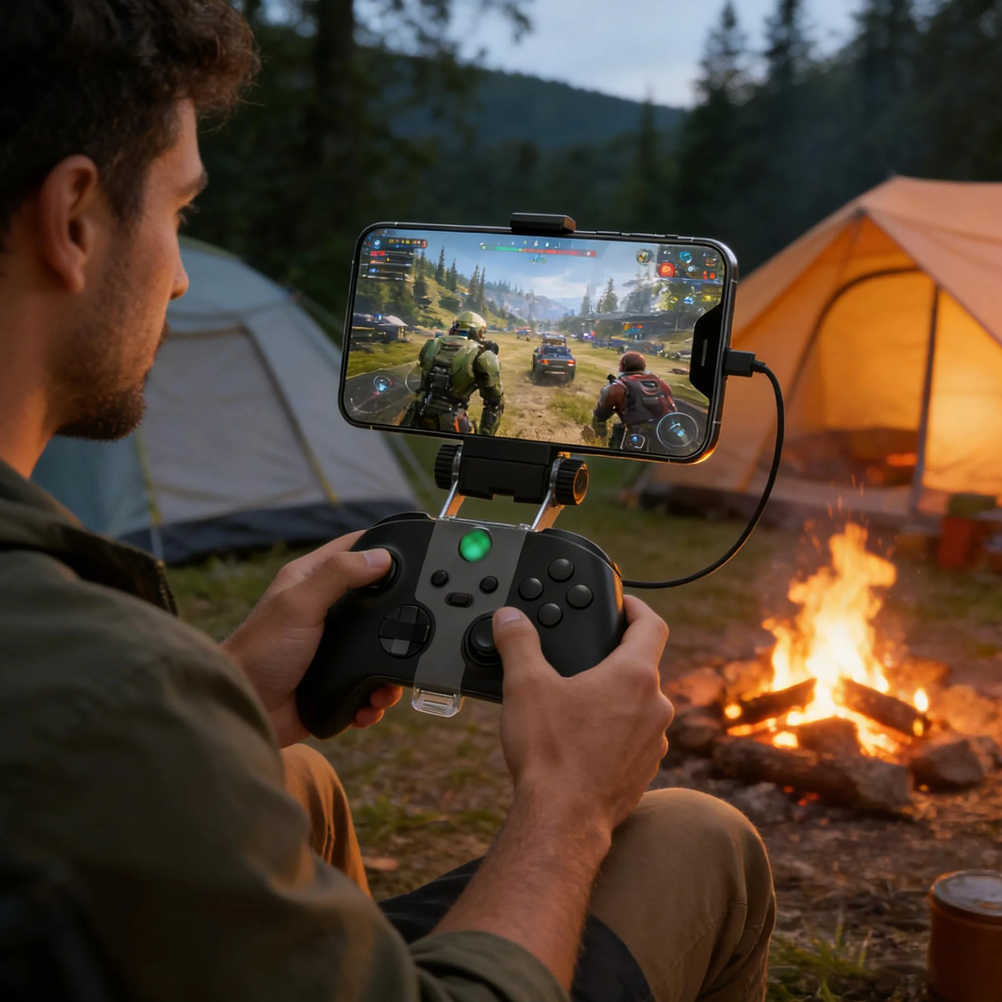 MINGZE Xbox Series X/ONE/S/X uchwyt na telefon regulowany zacisk składany 3-punktowy