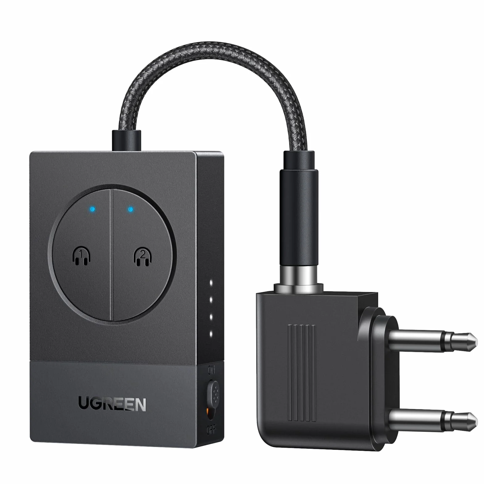 UGREEN Adapter Bluetooth 5.4 do samolotu, nadajnik AUX 3,5 mm, 19h baterii