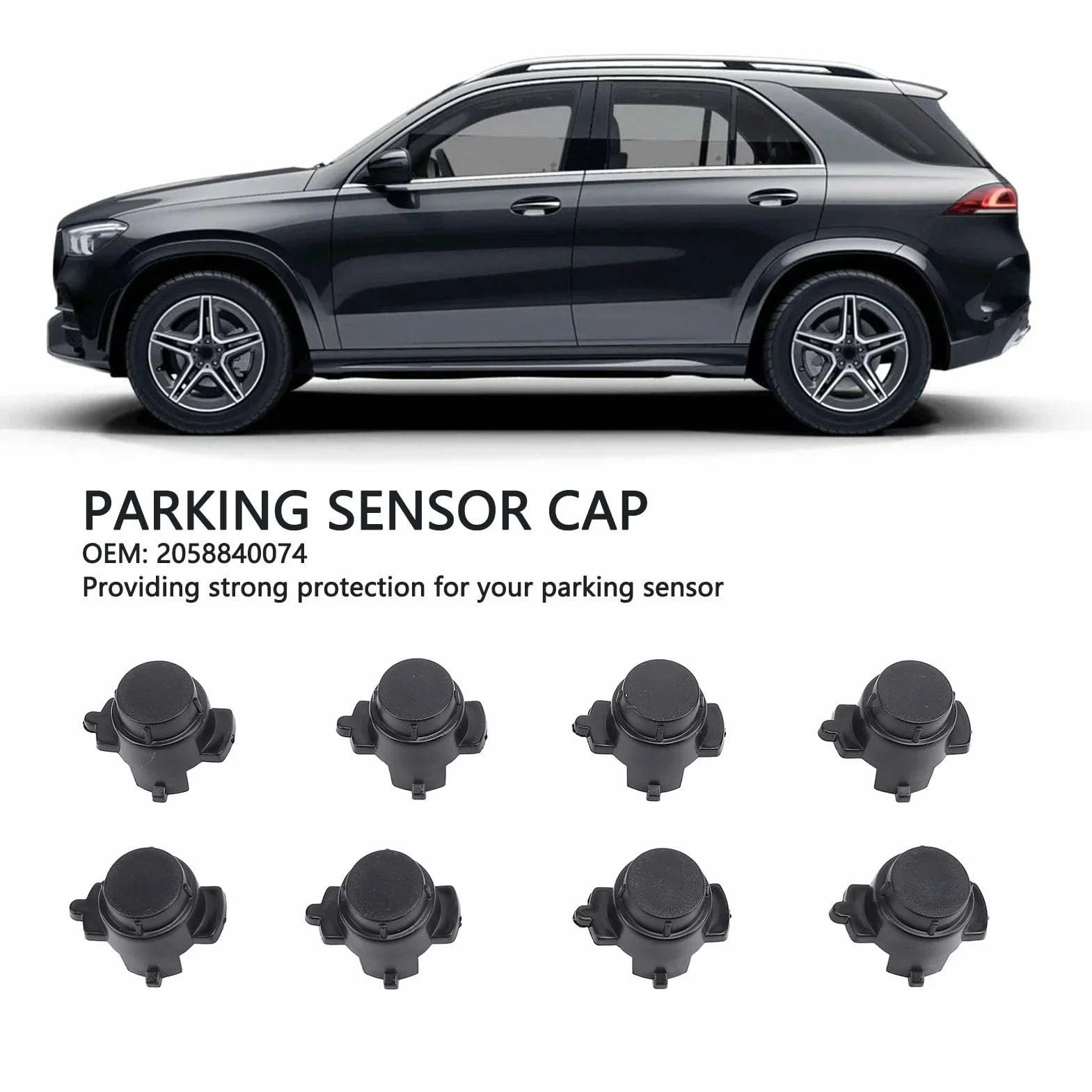 8 sztuk OEM nakładki na czujniki parkowania, zaślepka zamienna do C300 C400 C43 C450 C63 CLS450 E300 GLE450 GLS550 GLS63, 2058840074