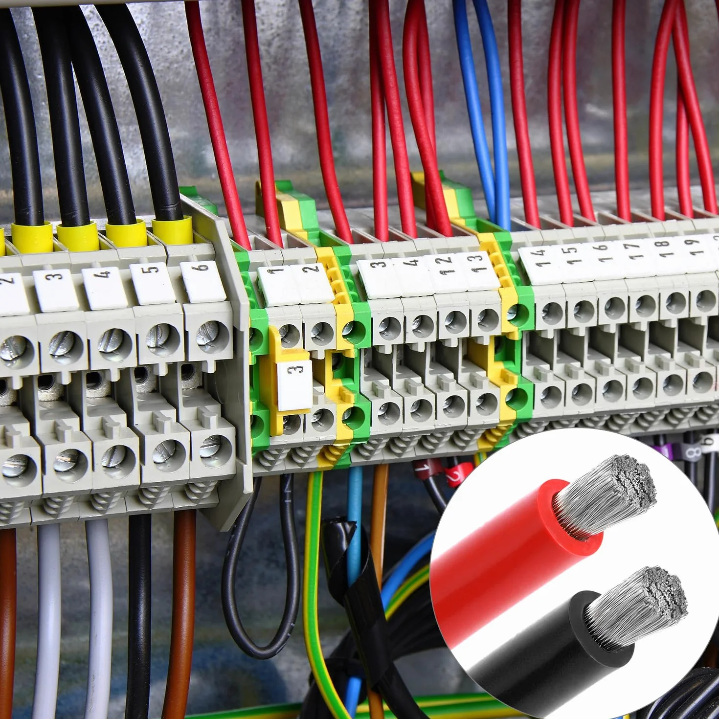 QWORK 8 AWG 8,3 mm² przewód silikonowy - 1,5 m czarny i 1,5 m czerwony - przewód elektryczny 1650 żył cynowany drut miedziany do RC samochodu, drona, akumulatora samolotu itp