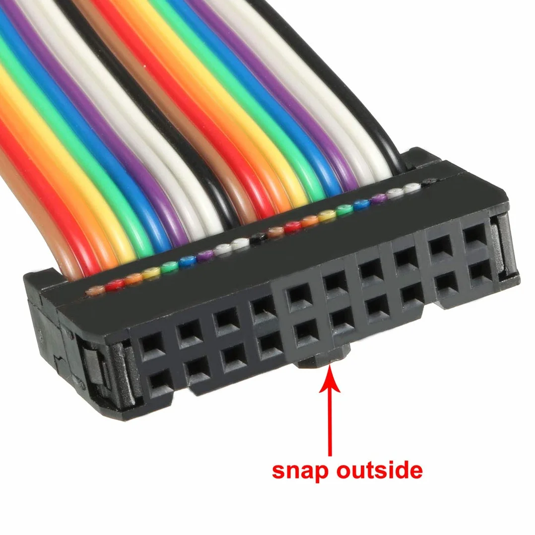 sourcing map IDC 20 pin kabel płaski tęczowy 66 cm 2,54 mm Pitch