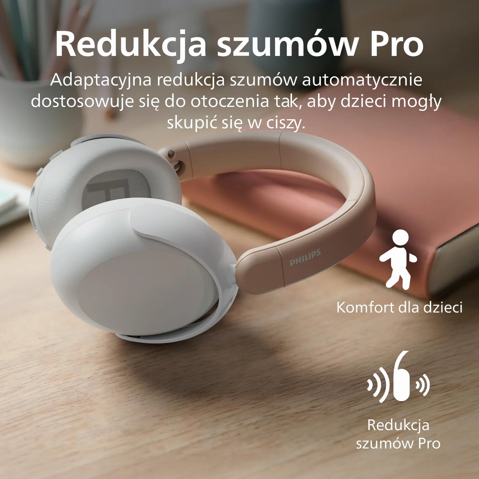 Philips TAK5500AL Bezprzewodowe, skladane sluchawki nauszne dla dzieci 5500 z funkcjami Bluetooth 5.4, ograniczenia poziomu glosnosci, udostepniania dzwieku, 34 godz. sluchania i przewodem USB-C