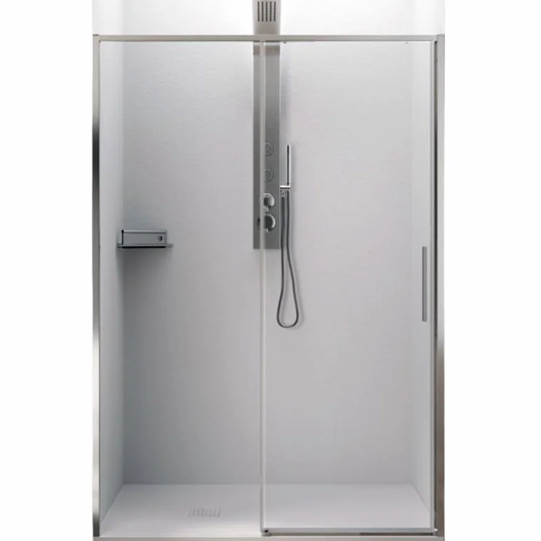 IMPALLI Kabina prysznicowa H200 cm wysuwana 107-110 cm kabina prysznicowa niszowe drzwi przesuwne zamknięcie magnetyczne szkło hartowane 6 mm przezroczysty podwójny klips zatrzaskowy (błyszczący