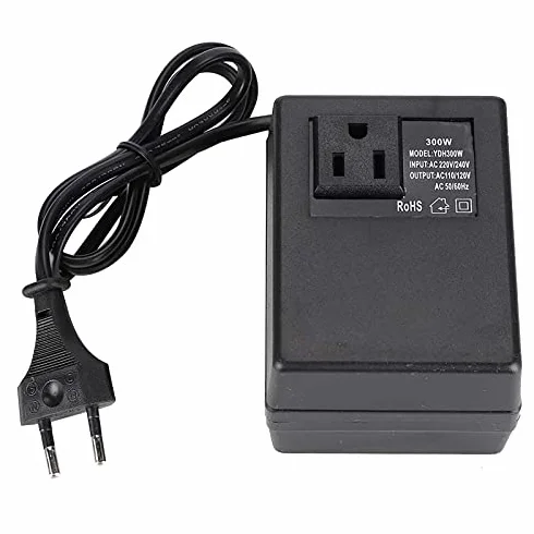 Transformator Mocy 300W Przetwornica Napięcia AC 220V do 110V Wtyczka EU Czarny 95x75x62mm