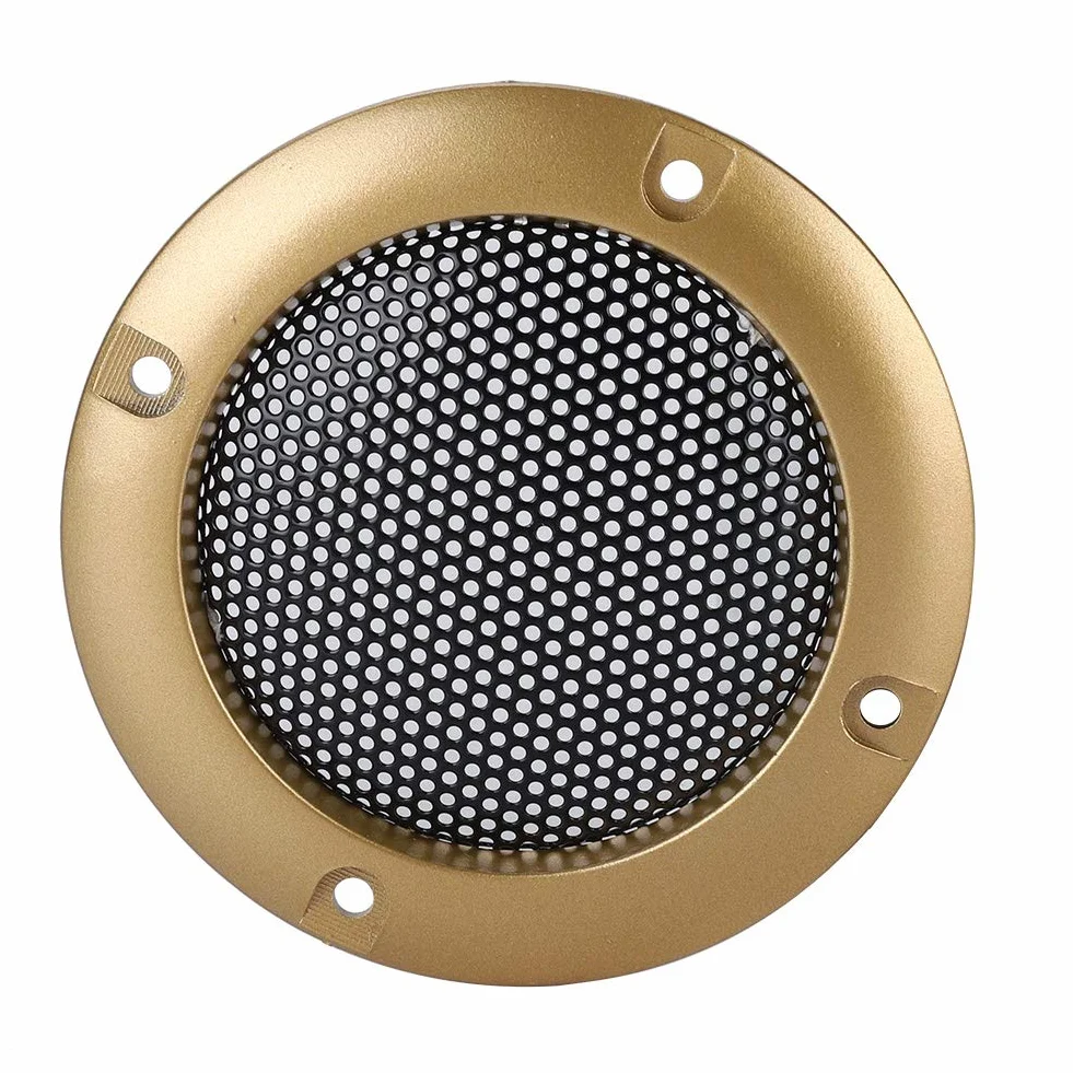 2-calowa osłona głośnika dekoracyjna siatkowa okrągła Subwoofer złota