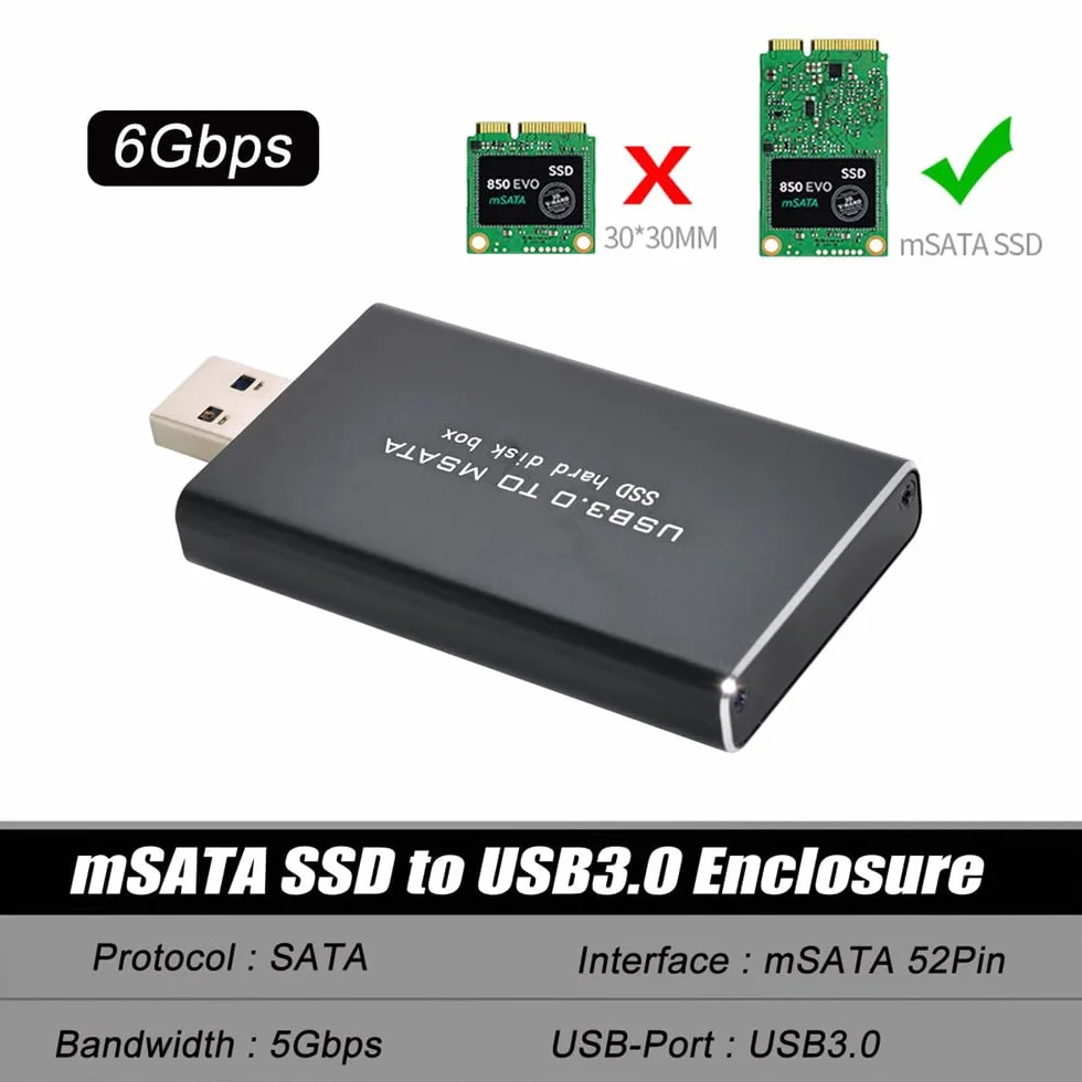 Mini PCI-E mSATA na USB 3.0 zewnętrzny dysk SSD PCBA Adapter z obudową