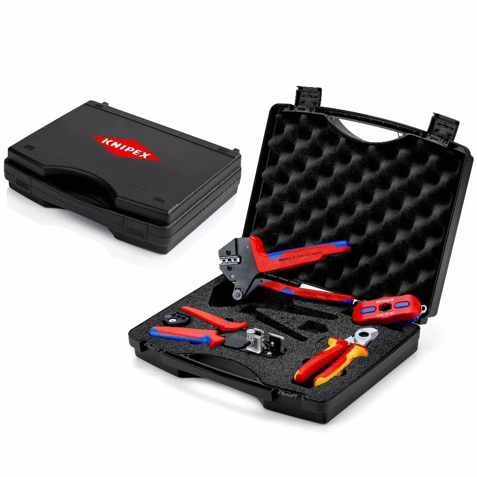 KNIPEX Zestaw narzędzi w walizce, 97 91 04 V03 | do zastosowań w instalacjach fotowoltaicznych Do złączy MC4 / MC4 Evo 2, 8 części, 280 mm