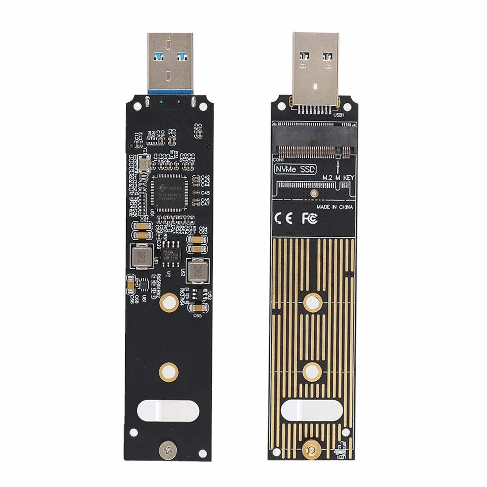 Adapter M.2 NVMe SSD na USB, USB 3.1 Gen2 konwerter kart portowych z 10 Gbit/s, do 2 Ngff M Key Reader M Key Pcie Tangxi Vers N M.2 Nvme SSD na płytkę adaptera USB