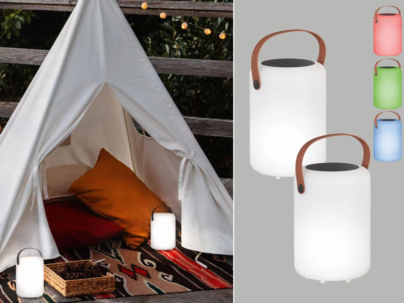 Zestaw 2 lamp solarnych do użytku na zewnątrz, z pilotem zdalnego sterowania i RGB LED – 20 cm