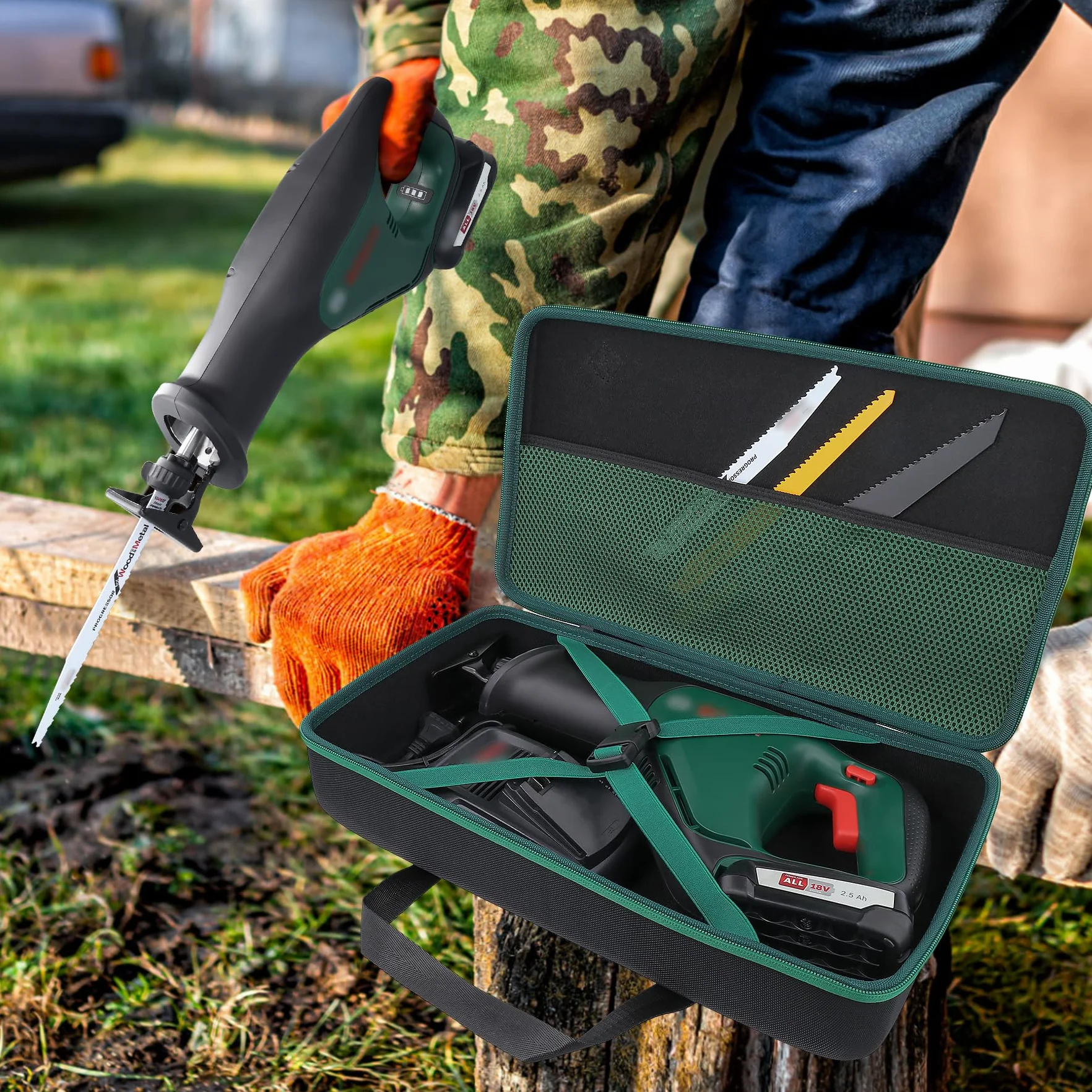 co2CREA Twardy futerał podróżny do Bosch Home and Garden akumulatorowa piła szablasta AdvancedRecip 18, tylko etui